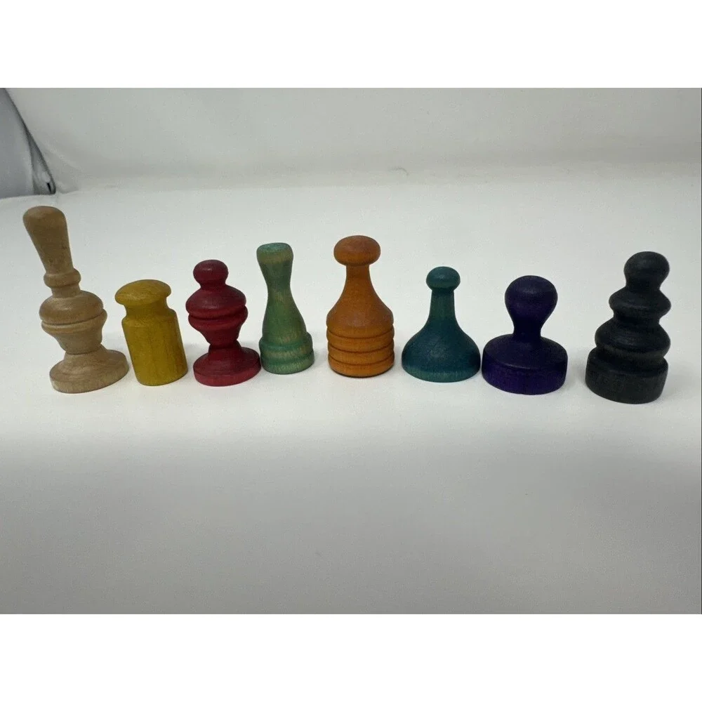 Vintage Wooden Monopoly Game Pieces Lot Of 8 Replacement Parts Pieces